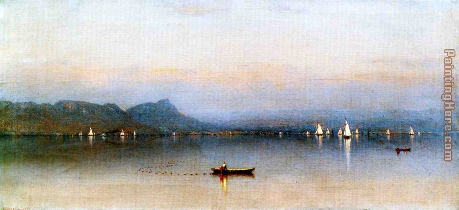Morning on the Hudson, Haverstraw Bay painting - Sanford Robinson Gifford Morning on the Hudson, Haverstraw Bay art painting